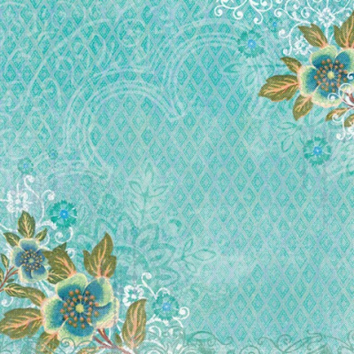 Бумага: Голубые цветы (Абрианна), 31х31/25шт