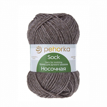 Носочная, пряжа для ручного вязания   (371, натуральный серый)