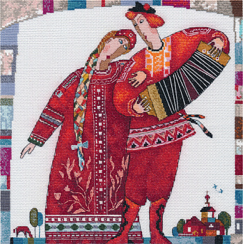 Набор для вышивания «Овен» 1749 "Играй, гармонь " 25 х 25 см.