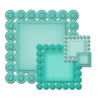 Набор ножей Spellbinders® Nestabilities® Decorative Elements "Квадраты с бусинами"