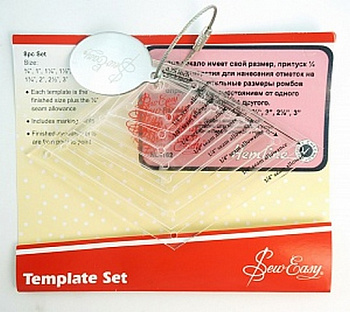 Набор лекал для создания ромбов "Hemline" NL4162 , 8 размеров