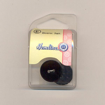 Пуговица Hemline "Shell",  32 мм., черный