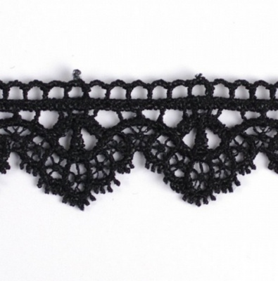 Кружево капрон арт.TBY-КВ-14  шир.25 мм  цв.черный, уп.13,71 м.