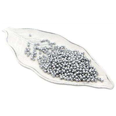 Бусины пластиковые "РУКОДЕЛИЕ", диаметр 5мм, цвет №84 серебряный, 25гр/пакет, PP1003C84