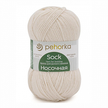 Носочная, пряжа для ручного вязания   (001, белый)
