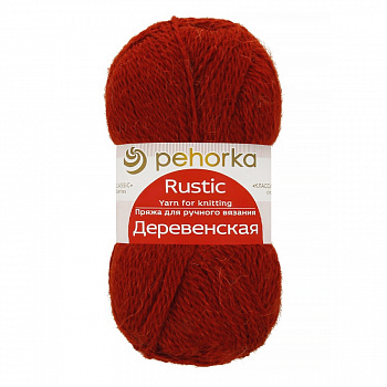 Деревенская, пряжа для ручного вязания (487, красное дерево)