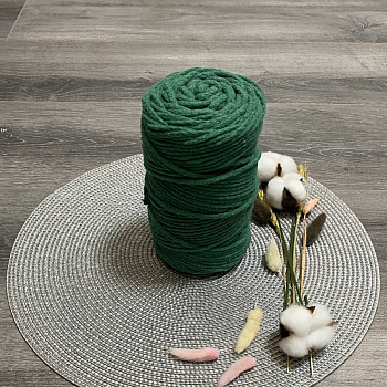 Шнур хлопковый 5 мм (темно зеленый) 50м