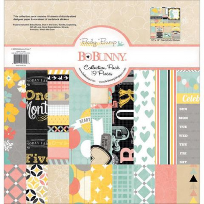 Набор бумаги для скрапбукинга  BoBunny 15616304 "Baby Bump Collection Pack" 19 лист. 30х30см