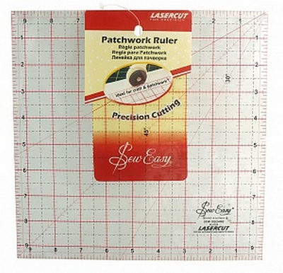 Лекало "Hemline" NL4158 квадратная для пэчворка с градацией в дюймах 9,5" X 9,5"(Размер: 24,13 х 24,