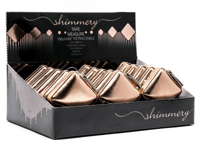 Сантиметр-рулетка Hemline +253.RG.DB набор ROSE GOLD 150 см, в дисплее 15 шт. 