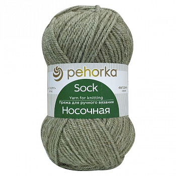 Носочная, пряжа для ручного вязания   (494, св.хаки)