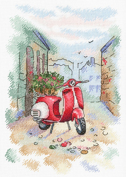 Набор для вышивания "Акварель" А-010  Итальянский дворик, 25 х 18 см