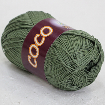 Коко (VITA Cotton), пряжа для ручного вязания (044, зеленый)
