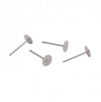 Основа для серег-гвоздик, 4 шт/упак, Астра (серебро) 4AR263