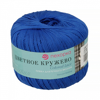 Цветное кружево, пряжа для ручного вязания,50 г/475 м (26, василёк)