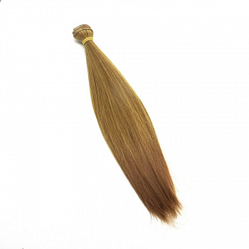 Трессы прямые для кукол TRP-01/25-012 "Рукоделие" 25 см х 100 см (цвет: песочный / коньячный)