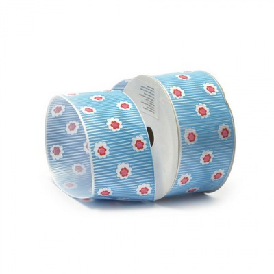 Лента декоративная арт.TBY.ЛРР.TХ-26.1  шир.4см цв. синий. уп.9,14м