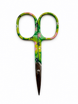 Ножницы для вышивания с цветочным принтом B4814 зелёные 9,5 см