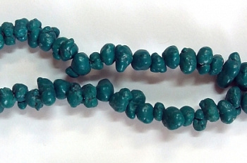 Бусы камушки (на леске), 90 см (бирюзовый)