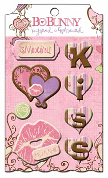 Украшение декоративное из картона BoBunny "Smoochable Layere" (чипборд)