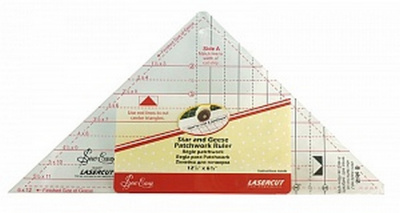 Лекало-треугольник для выкройки блоков "звезда" и "летящие гуси", 12 7/8" X 6 1/2"(Размер: 33 х 16,5
