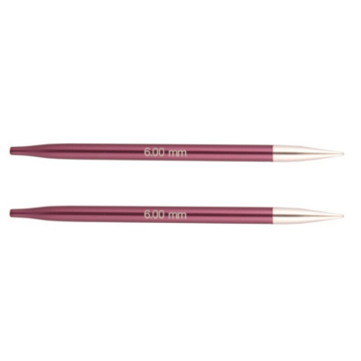 Спицы съемные алюминиевые Zing KnitPro, для тросика 35-126 см, 6.00 мм 47507