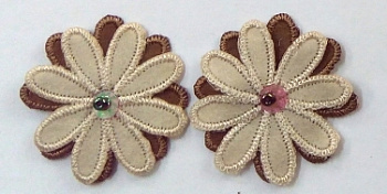 Аппликации на клею 37W F Коричневая ромашка