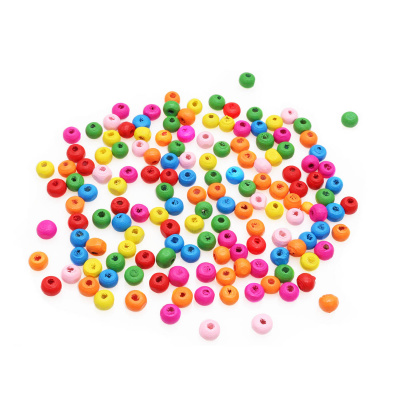 Бусины деревянные Astra&Craft 4AR398 , цветной микс, 6мм, 18гр/упак, Яркий микс