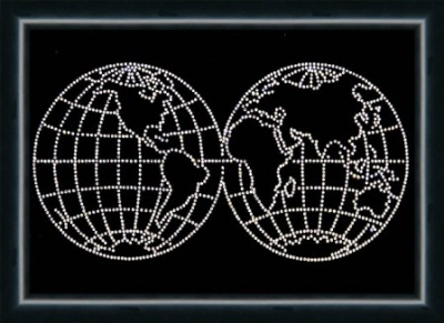 Набор для аппликации стразами «Золотое Руно» ХК-020 Карта мира