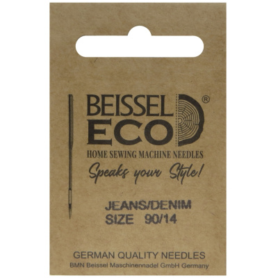 Иглы д/бытовых швейных машин для джинс. ткани (Jeans/Denim),5 шт, № 90, 130-705 H-J/крафт, BEISSEL