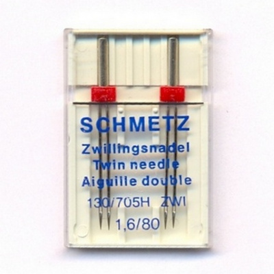 Иглы SCHMETZ 130/705H ZWI 1,6/80, двойные, 2 шт.