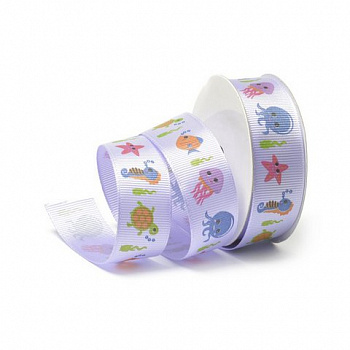 Лента декоративная арт.TBY.ЛРР.ТХ-17,3 репсовая  шир.2,5см цв. фиолет.  уп.9,14м