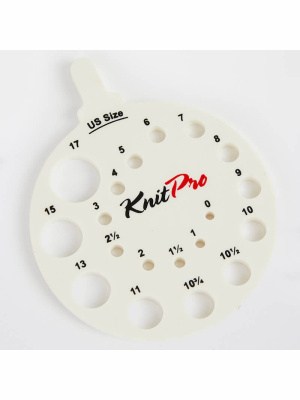 Линейка для определения размера спиц KnitPro, круглая белая 10991