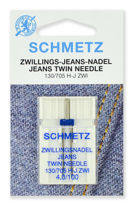 Иглы для джинсы двойные 130/705H-J ZWI № 100/4.0, 1 шт. Schmetz 0706911
