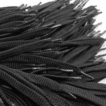 Шнурки плоские 140 см, черные, 20 шт/упак