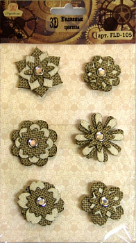 Тканевые цветы 3D "Рукоделие" FLD-105