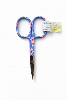 Ножницы для вышивания с цветочным принтом B4814 голубые 9,5 см