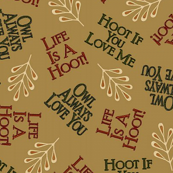 Ткань для пэчворка QUILTING TREASURES "LIFE`S A HOOT" 22849-A