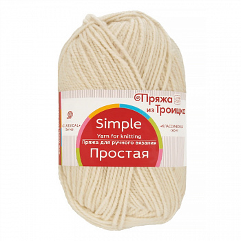 Простая, пряжа для ручного вязания  (01, белый)