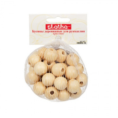 Бусины "Zlatka" дерево HBWS-16  16 мм 50шт ± 3 шт.св.дерево