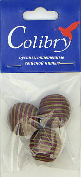 Бусины оплетеные вощеной нитью (оливково-бордовые)