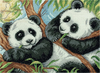 Набор для вышивания «Panna» J-7067 Панды, 24 x 18 см