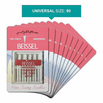 Иглы д/бытовых швейных машин Универсальные (Universal),10 шт, № 90, 130-705 H/блистер, BEISSEL