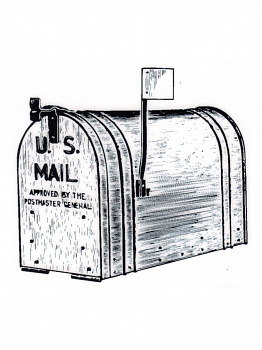 Резиновый штамп «Outgoing Mail», 7,8x7,6см