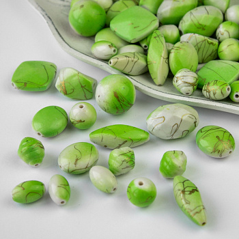 Бусы пластик с голографическим эффектом 225 г/упак ±10%, ассорти 024