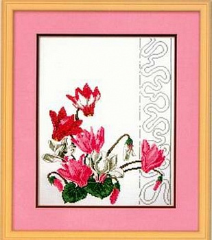 Набор для вышивания RTO "Цикламены" 21*27 см.