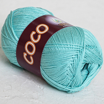 Коко (VITA Cotton), пряжа для ручного вязания (3867, бирюза)