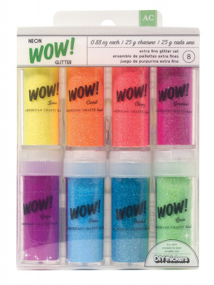 Набор глиттера неонового American Crafts "WOW!" (8шт. х 25г)