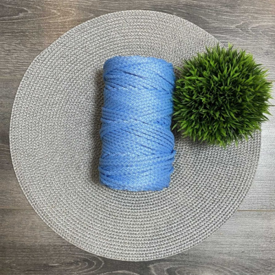 Шнур полиэфирный 5 мм с сердечником (голубой) 50м (17)