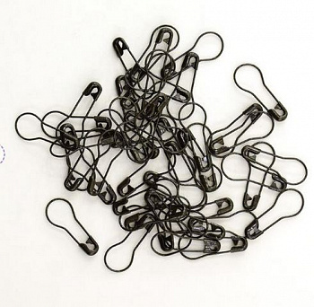 Булавки английские ламповидные «Hemline» 416.00.BK в пластиковом контейнере, 23 мм, 50шт. цв.черный